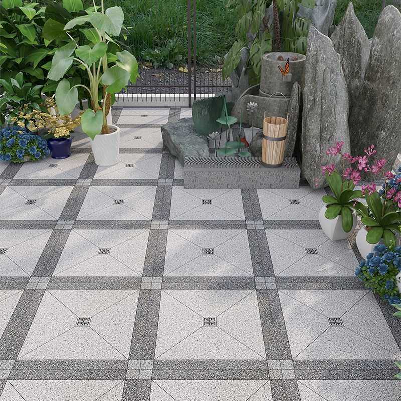 户外庭院院子地砖600xr600地铺石拼花瓷砖室外花园露台防滑地板砖