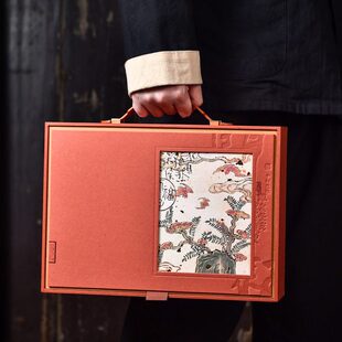 中式茶饼包装盒礼盒空盒福鼎白茶普洱寿眉357克精美单饼茶盒定制