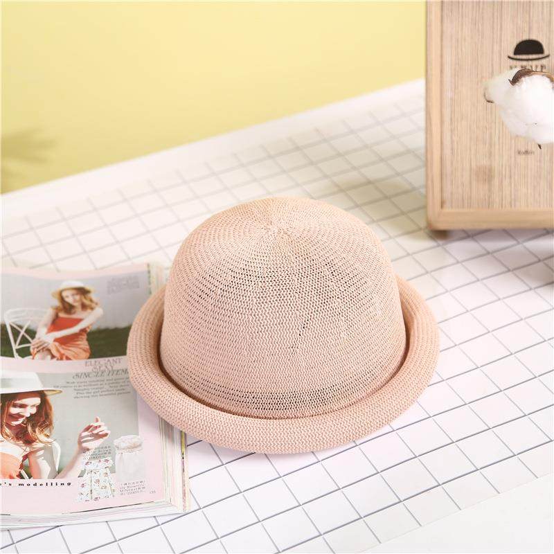 日系小圆帽夏季透气百搭卷边帽子女士春圆顶卡其色时尚礼帽凉帽,居家日用,挡雨帽,淘宝优惠券,粉丝福利购,淘宝优惠卷