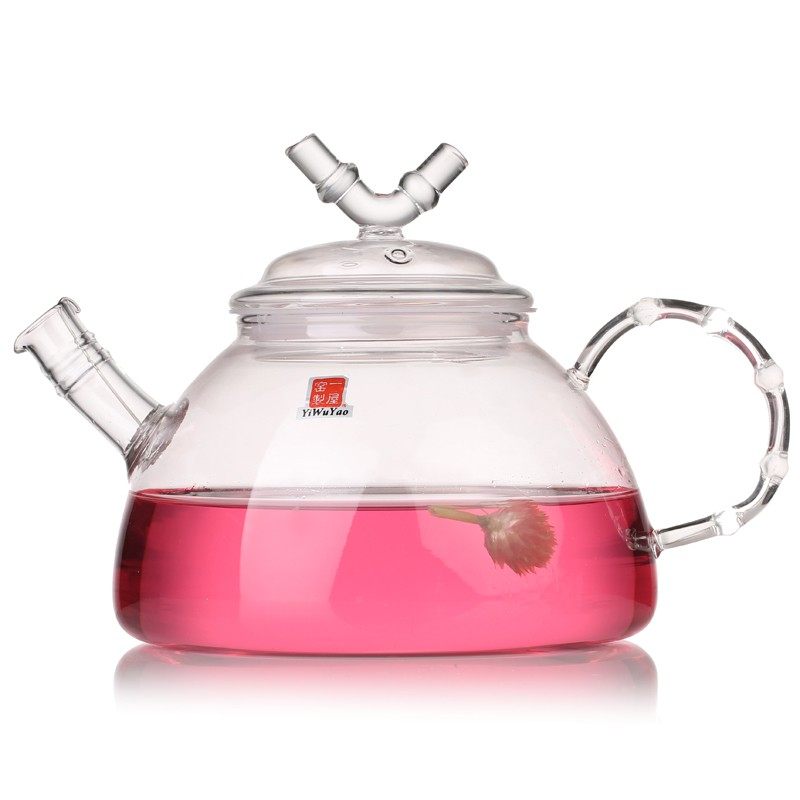 一屋窑竹节壶煮水果花茶壶耐热玻璃可直火加热电陶炉烧水壶泡茶壶