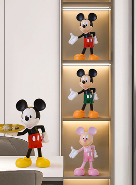 卡通迎宾米奇客厅酒柜装饰品摆件玄关电视柜展示柜网红米老鼠公仔