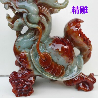 大号玉龙龟摆件玉石岫玉龙头龟文昌塔玄武母子一对招财镇宅卫生间