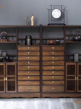 博古架中茶叶柜YVB纳仿古复式古多物层收置物架柜多宝阁储展示柜