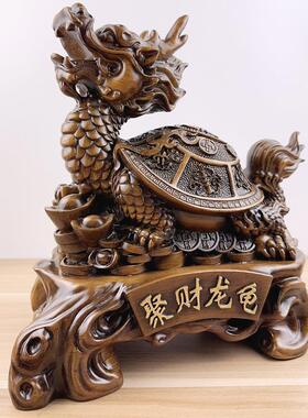 义乌厂家树式脂仿檀木招财意龙龟玄武摆件工创中招K617财艺礼品