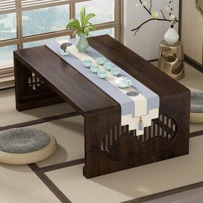 可折叠子家用飘小窗桌中式榻榻米茶几安638装便携式实木免炕几矮