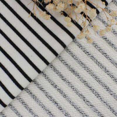 32梳全棉条纹毛圈面料秋冬保暖卫s衣色UBM织布精棉针织大卫衣面料