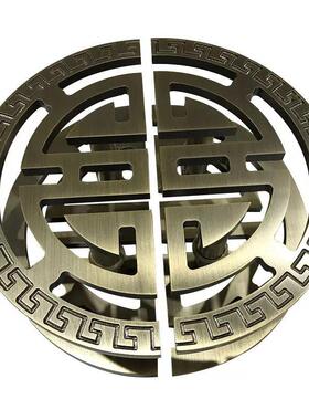 中式古黑色半拉大圆形古铜玻璃门拉手推拉门把手酒店会所红铜CFO