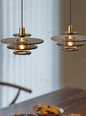 中古南洋风木餐吊灯复古胡桃木色餐台吊灯民宿卧室79492实床厅头