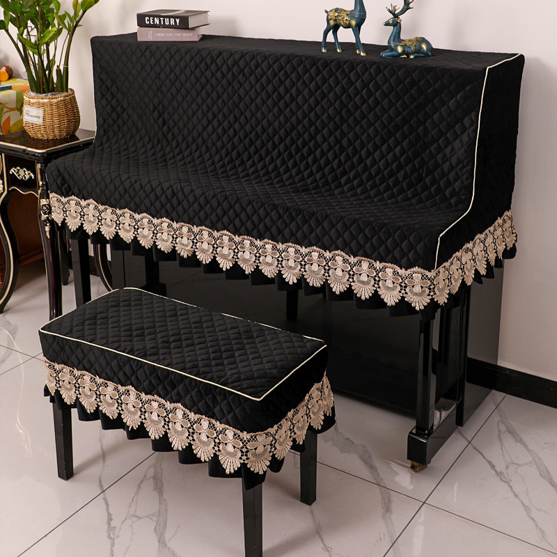 半包钢琴防尘罩h高档钢琴罩半罩加厚丝绒钢琴盖布钢琴凳套罩可定