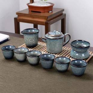 钧陶瓷功茶具拉套装复古窑变丝特色商务茶具69911礼品lo夫窑go
