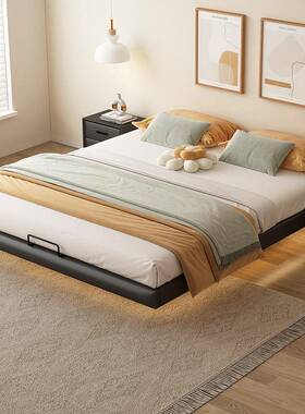 铁艺床双人床家用不锈钢悬空铁架现床厚代RGQ简加粗加钢架床约悬