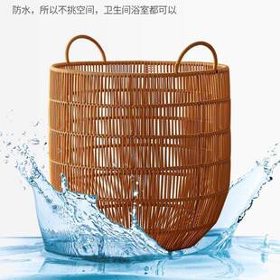 仿藤编防水脏衣脏脏衣收服纳筐卧篮室衣10072607筐浴室脏衣篓塑藤
