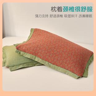 ?纯F767T569棉荞麦壳枕头芯护颈皮椎助睡全眠儿童小整头一对低软