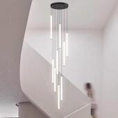 楼梯吊灯式 楼481楼别墅现代简约公寓旋转LOFT长吊复客厅梯间长条