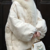 芙姿FZ 祎祎 新中式 保暖白鸭绒外套2025D0921 素锦 2025冬季