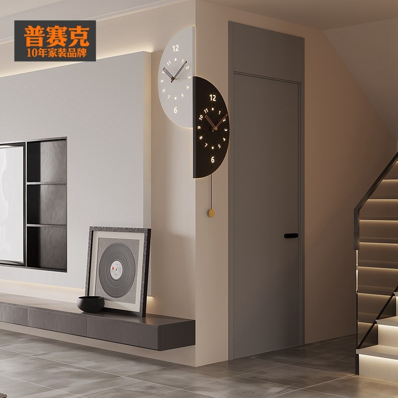 2024年新g款双面转角挂钟家用客厅现代简约拐角创意时钟阳角钟表