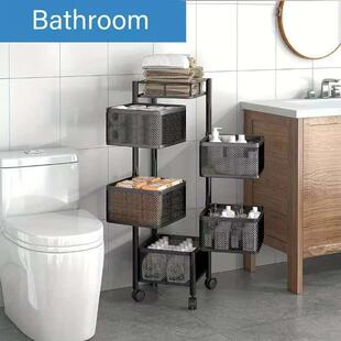 厨房蔬菜旋转置物架落多方层形地用置物家M-8架果蔬收纳筐工厂直