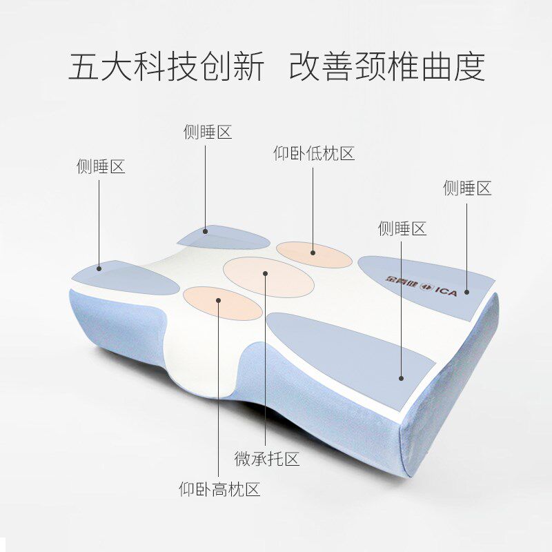 逸颈枕高低枕头护颈椎助睡眠睡觉专用枕芯记忆棉调节X高度枕头深
