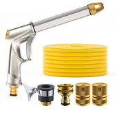 洗车水枪自来水金属高压套装 浇花头工具家用水管软U管冲洗窗户神