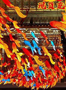 豫花园国红花彩鱼灯中OZP网秋庆节日大型灯彩灯不夜城景区古镇装