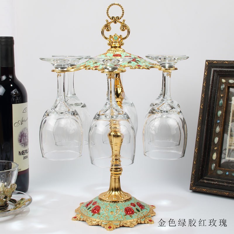 北欧创意轻奢红酒杯架子高档金属玻璃杯架悬挂式倒挂架高脚杯架