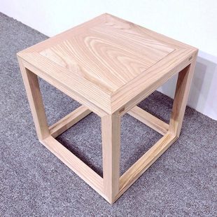 白蜡木茶凳椅新中式茶室凳子茶艺凳长条凳原木商用家用四方凳实木