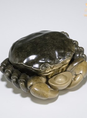 HF2X《钳财》客厅桌面铜螃蟹摆件 家居装饰工艺品黄铜中式