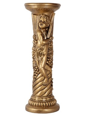 罗马柱摆件落地欧式客厅装饰大型奢华电视柜旁边摆设花架玄关树脂