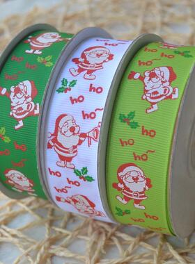 老姚ROF明织带带厂直销圣诞节丝AS33圣诞人6印花涤纶罗纹带
