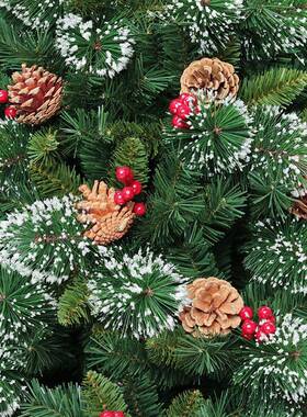 家直销诞圣树沾白红果松厂针+PVC混合动圣诞SYCT39树自圣诞节装饰