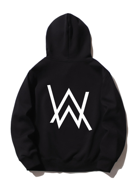 Alan Walker艾伦沃克faded同款黑色连帽卫衣男加绒宽松学生帽衫潮