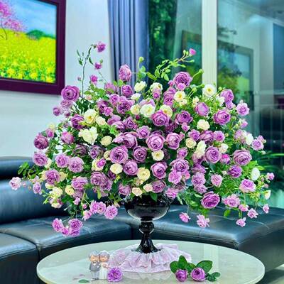 欣可居法式QL-111A中家古黑白复古提手琉璃高脚软花瓶风灯器装花