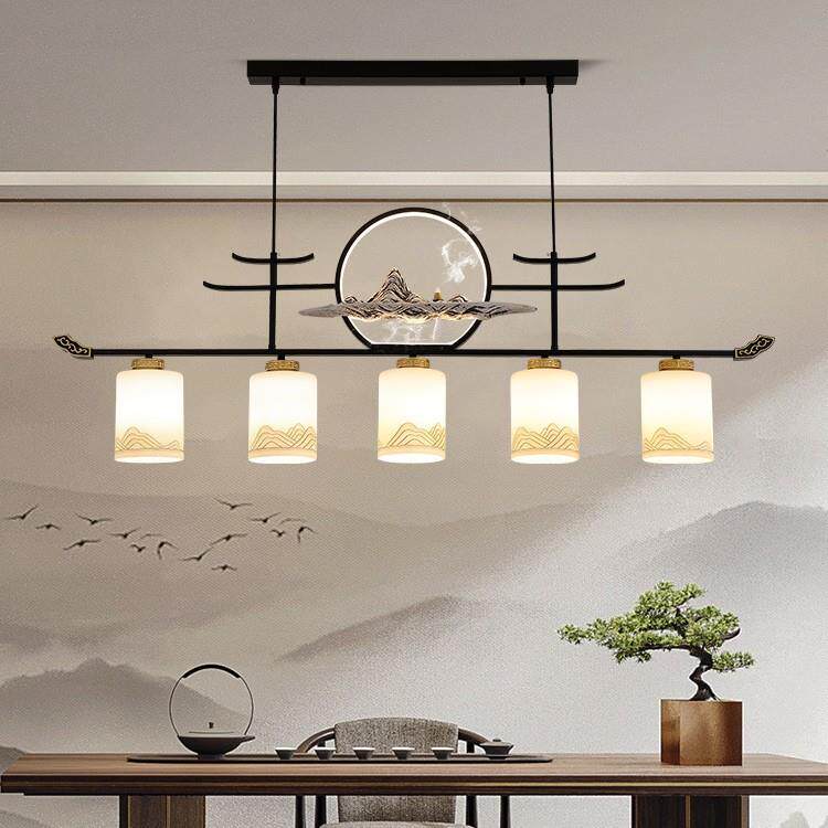 茶室吊新中式禅意山水书房灯中国风公办室灯茶台茶台桌前餐95032