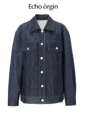 EO设计师品牌复古工装夹克休闲外套牛仔外套25秋冬新款正反两穿