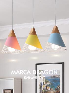 北橙色绿色白色床头创卧室餐灯意个性咖啡厅厅饭厅简约单头吊321