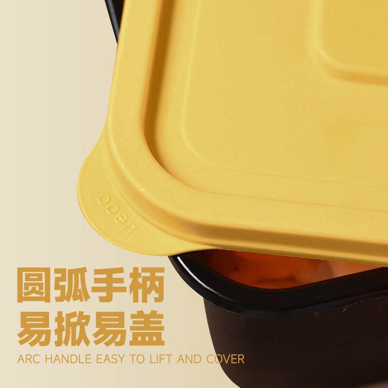 一次性打包盒加厚长方形外防o洒塑料中式餐盒盒g轻食沙拉快餐卖盒