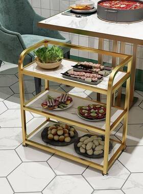 火锅店188024菜架铁艺商用餐多备店放菜架餐柜层置物架餐边碗盘饮