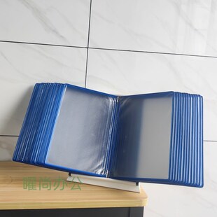 A4台式翻页文件夹20页金属铁架展示架桌面活页翻阅资料册广告夹多