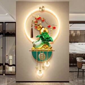 菜百财图客厅电视格栅装饰关挂件新式葫芦玄背景HS-04020中墙发光