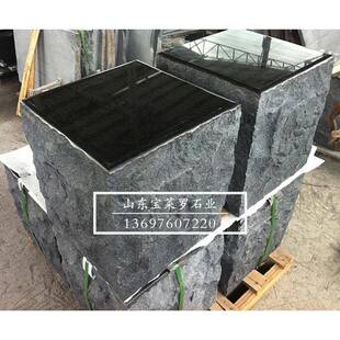 景福鼎黑石黑色花石景岗岩722景石景观园林景摆石件
