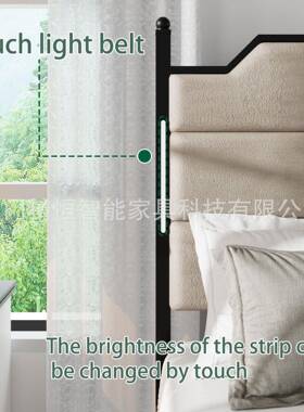 实木床美式人轻奢1人.8米双床BPB现卧代简约1.5米灰色单床室家用