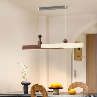 普瑞胡吧木色厅桃吊灯餐一字台现代极简茶室简约灯具餐桌高95835