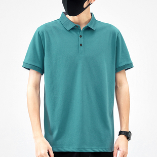 花花公子2026年天蚕丝冰丝T恤男短袖翻领上衣polo衫商务休闲纯色