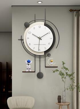 北简欧客厅挂钟现代家用时艺术尚约钟表轻奢创意装饰时钟挂墙C543