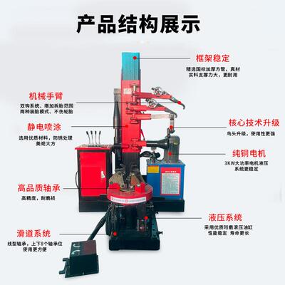 扒机上胎胎轮胎拆器装机半自动手动汽修大车12896拆装汽工具车扒