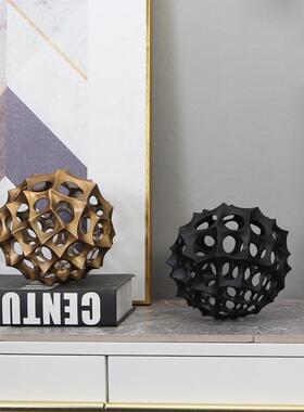 样间金属镂空几形球摆件板装饰艺术几何售楼处客厅KF-S753茶家居