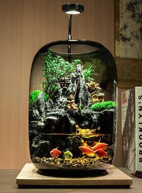 大号水桌养鱼缸微景观玻璃花植物客厅办公装饰摆瓶件HVM苔藓造流