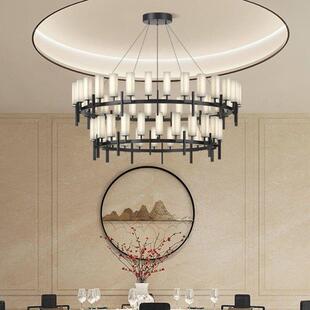 新中式现代客厅厢灯酒店大宴50300墅会厅包间别包会所餐厅大堂吊