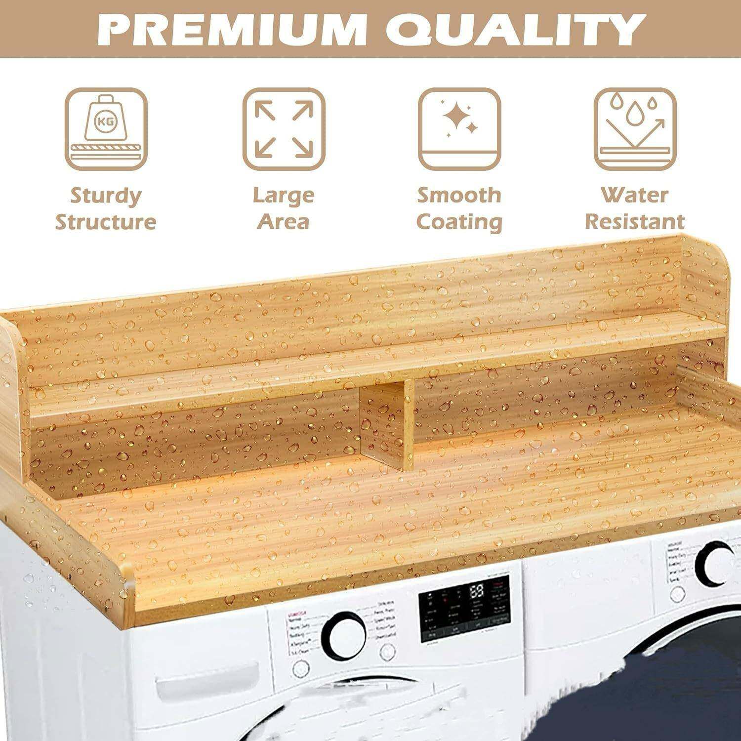 木质双层家洗衣机盖板用洗衣YS-木质液衣干服收纳置物架烘机物衣