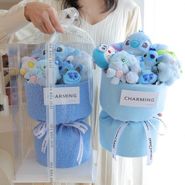 毕业季卡通毛绒史迪仔玩偶花束礼盒摆件情人节生日礼物送朋友闺蜜